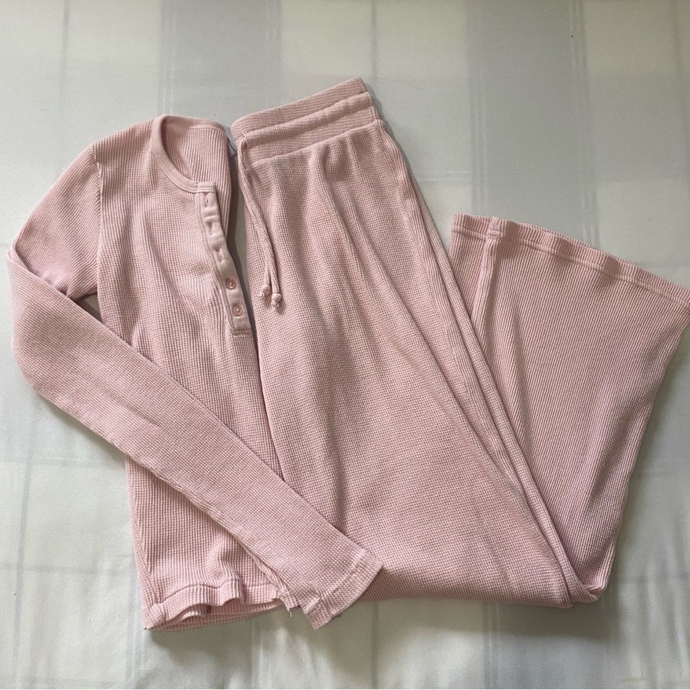Harlow Pink Waffle Knit Set